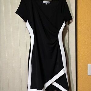 Almost Famous Black and White Asymmetrical Dress